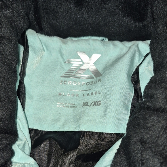 ZeroXposur Aqua Quilted Puffer with Faux Fur Hood - Picture 2 of 4